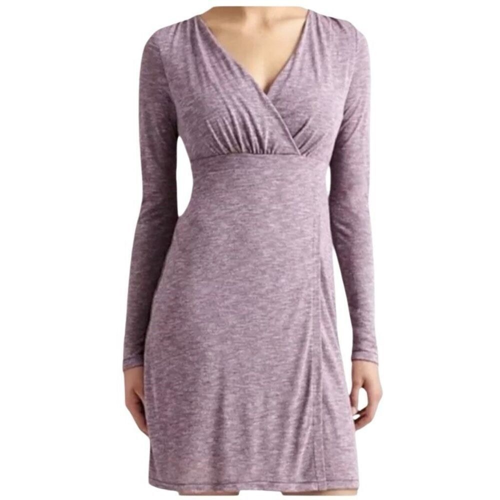 Athleta Wrap it Up Faux Wrap T Shirt Dress Purple Size‎ Medium